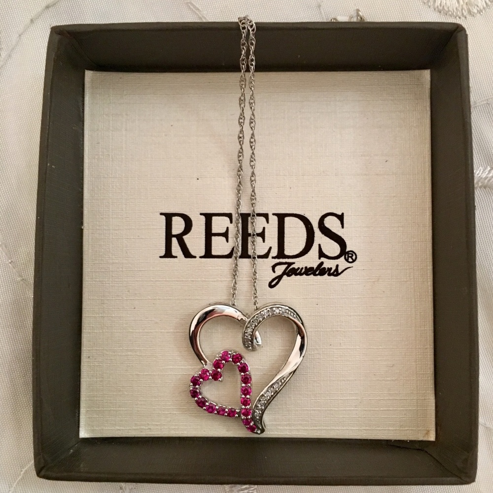 Sterling Silver Diamond Heart Pendant Necklace